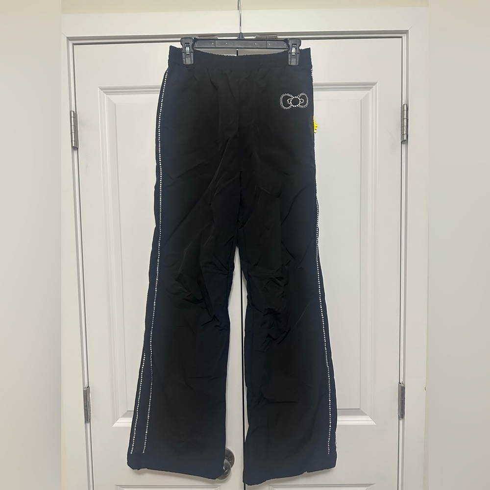 Forever 21 Black Hello Kitty Windbreaker Pants with Rhinestones